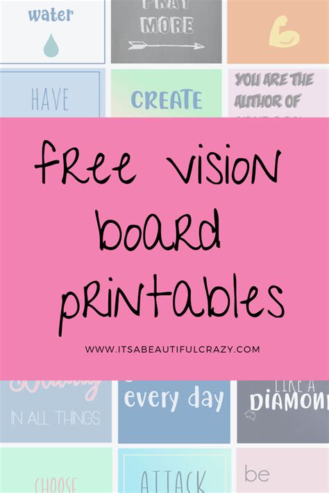 Our Free Vision Board Printable Pages Vision Board Template Making A