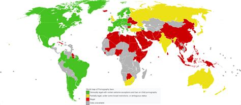 Pornography Laws Around The World R Mapporn
