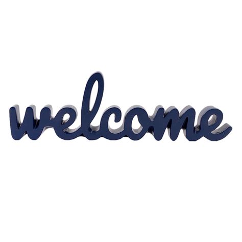 14in Blue Welcome Sign At Home