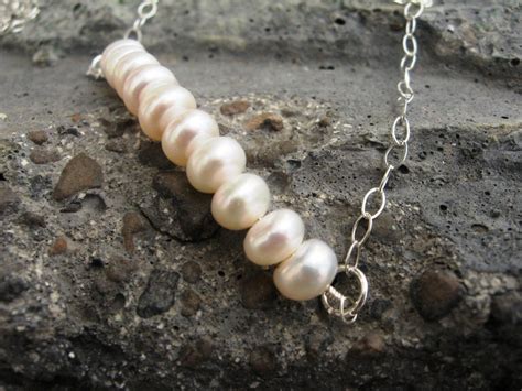 Freshwater Button Pearl Necklace Aaa Grade Cultured Pearl Etsy