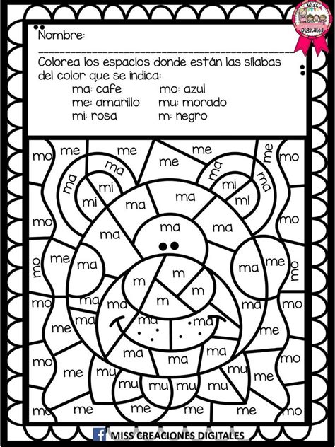 Aprendo Silabas Coloreando Pdf Ense Anza De Las Letras Escritura Preescolar Lecto Escritura