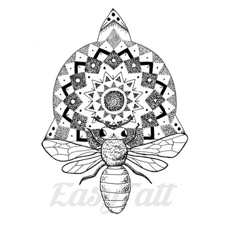 Bee Mandala Temporary Tattoo Easytatt