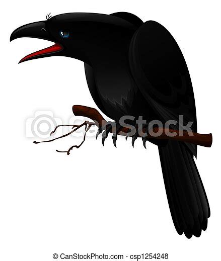 Stock Illustration Of Black Crow Illustration Of Black Crow Sitting