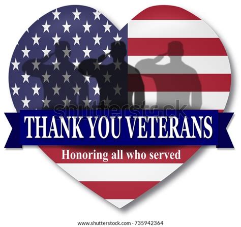 Thank You Veterans Day Illustration Banner Stock Illustration 735942364