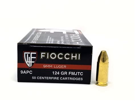 Fiocchi 9mm Luger Ammunition Fi9apc 124 Grain Full Metal Jacket