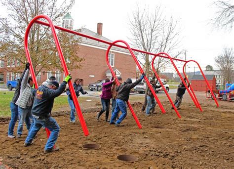 The Recorder Volunteers Install New Swing Sets At Northfield Elementary
