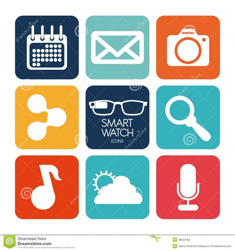 Smart Glasses Stock Vector Illustration Of Icons Glass 49523782