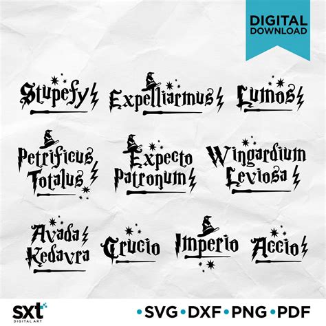 Harry Potter Spells Bundle SVG Harry Potter Svg Harry Potter | Etsy