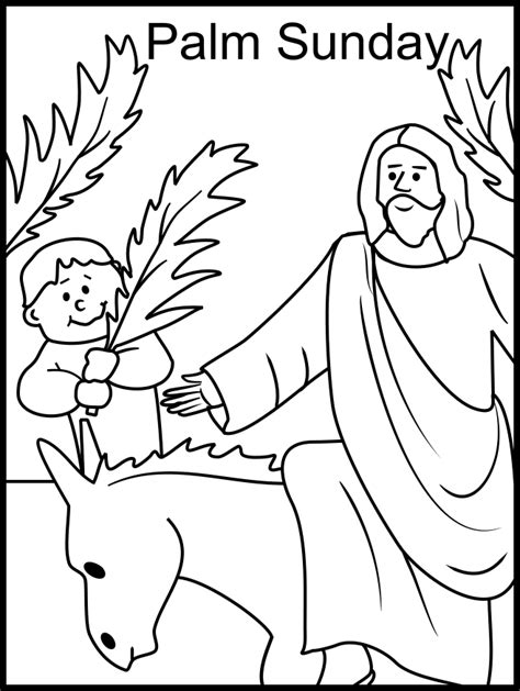 Easter Template Palm Leaf Sunday School Lesson Sketch Coloring Page