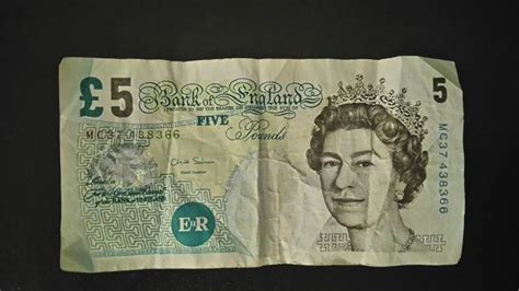 Old Five Pound Note Front Page Currency Freepicsuk