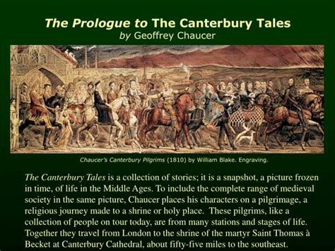 Ppt The Prologue To The Canterbury Tales By Geoffrey Chaucer