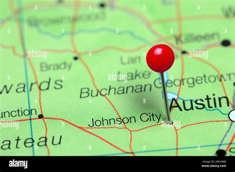 Johnson City Pinned On A Map Of Texas Usa Stock Photo Alamy