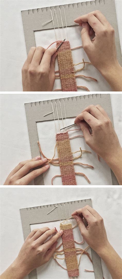 How To Weave On A Cardboard Loom — Kaliko Weaving Loom Diy Weaving