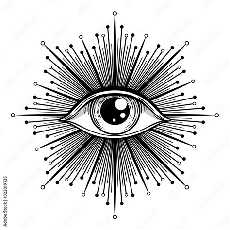 Blackwork Tattoo Flash Eye Of Providence Masonic Symbol All Seeing