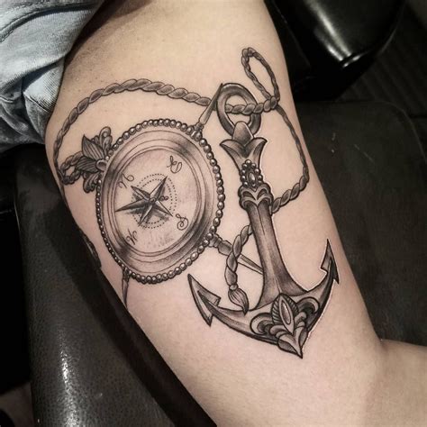Custom Compass And Anchor Tattoo I Created For This Client Follow Me