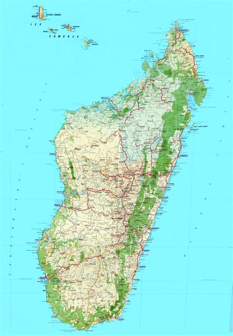 Madagascar Topographic Map Map Of Madagascar Topographic Eastern