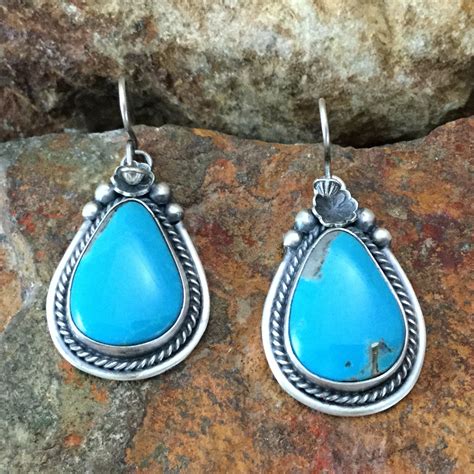These Beautiful Sterling Silver Earrings Feature Kingman Turquoise