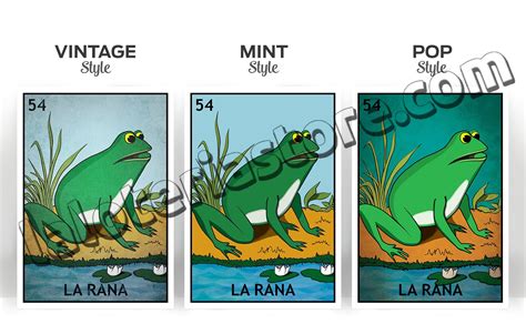 La Rana Loteria Card The Frog Mexican Bingo Art Print Etsy