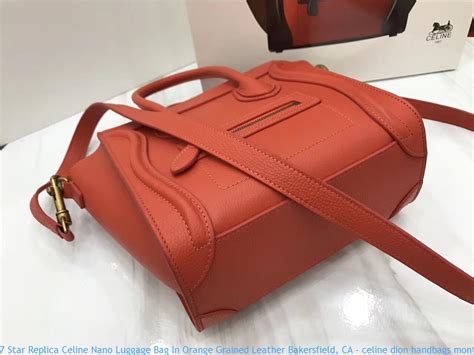 7 Star Replica Celine Nano Luggage Bag In Orange Grained Leather ...