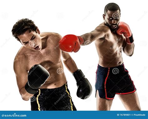 Kickboxing Kickboxer Boxing Men Isolated Stock Image Image Of Studio