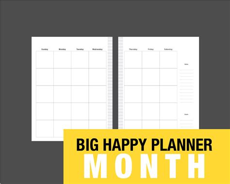 Undated Happy Planner Refill Template Weeklymonthly Gray 267810