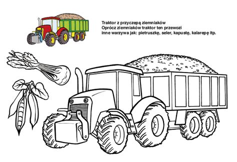 Kolorowanka Do Druku Traktor Z Przyczepą Traktor Kolorowanka Darmowe