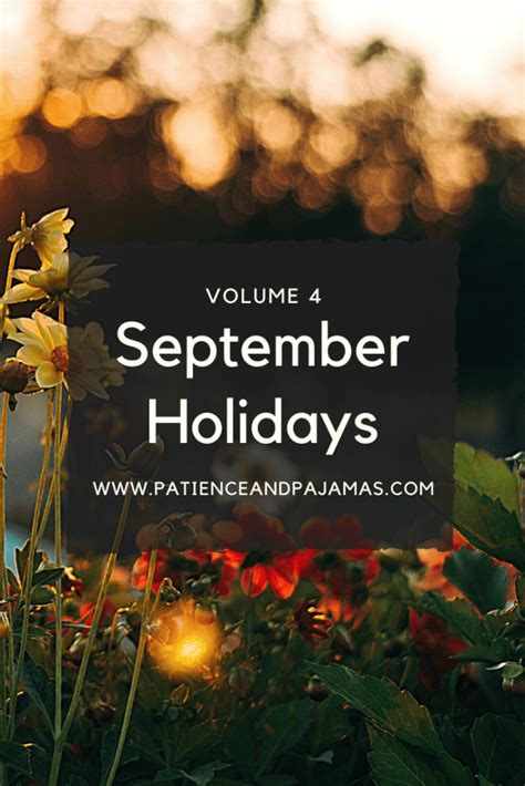 September Holidays 2020 • Patience And Pajamas
