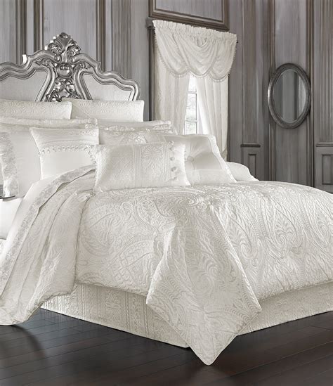 4 piece cotton bed sheet set queen white. J. Queen New York Bianco Damask Comforter Set | Dillards