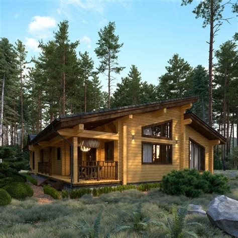 Log House Kit Eco Friendly Wood Prefab Diy Building Cabin Home Glulam