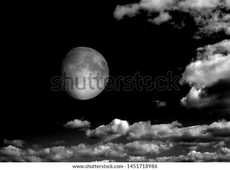 Moon Night Sky Clouds 3d Illustration Stock Illustration 1451718986
