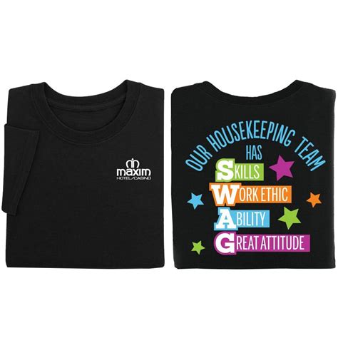 Our Housekeeping Team Has Swag Unisex Two Sided Short Sleeve T Shirt