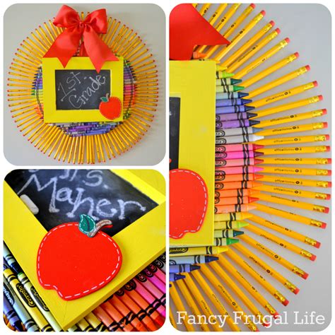 Crayon And Pencil Wreath Back To School Craft
