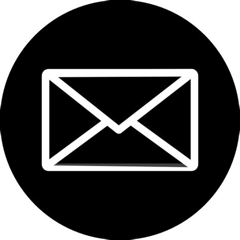 Email Icon Black Circle Envelope Transparent Png Stickpng