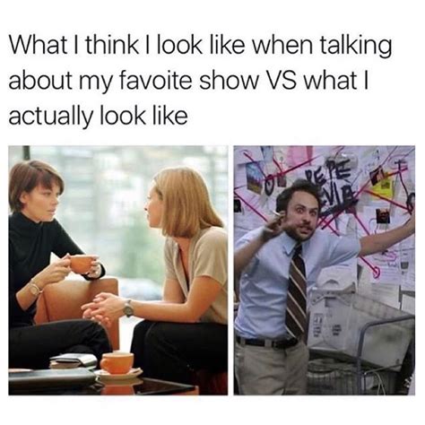 What I Think I Look Like When Talking About My Favorite Show Vs What I
