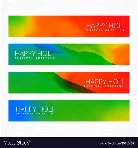 Bright Happy Holi Banners Royalty Free Vector Image