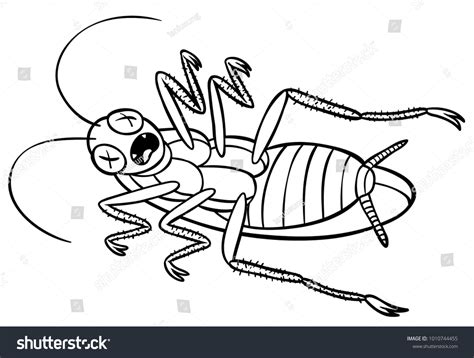 vector cartoon dead cockroach laying down stock vector royalty free 1010744455