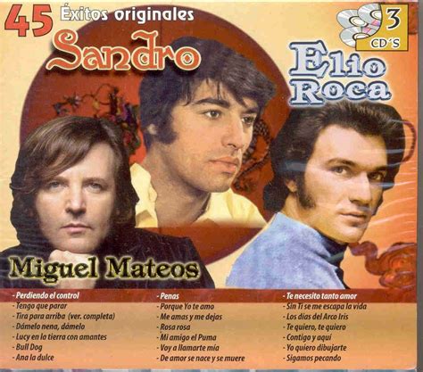 Sandro Elio Roca Miguel Mateos 3cd 45 Exitos Originales Tricd 335