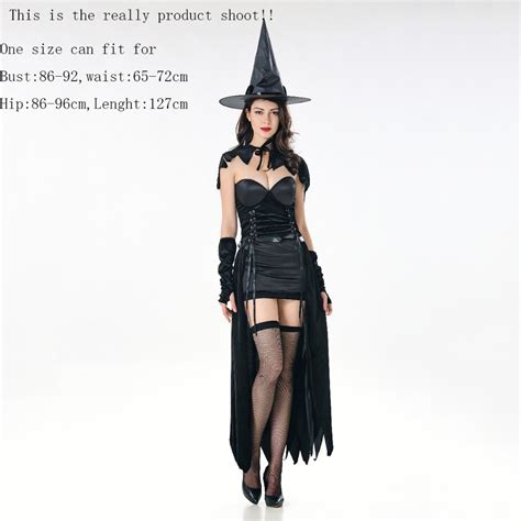 vashe sexy witch costume for adult women halloween costumes fancy party uniform with hat in