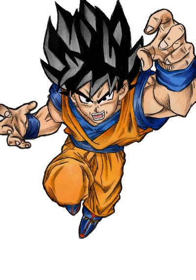 Goku Jump Coloured By Viglione On Deviantart