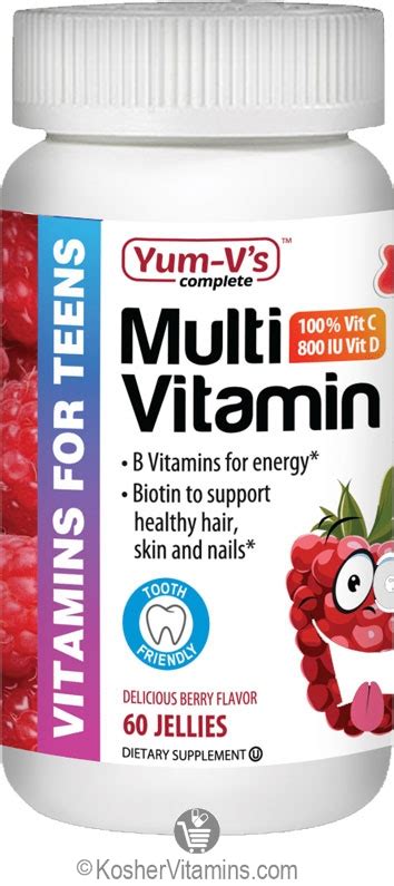 Yum Vs Kosher Multi Vitamins For Teens Chewable Gummies Raspberry