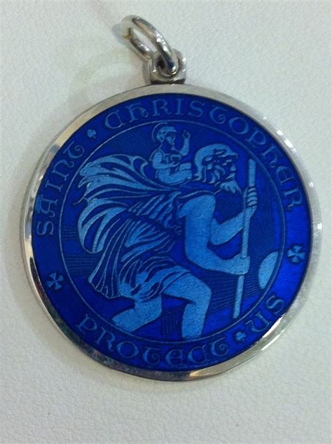 Royal Blue St Christopher Medal Saint Christopher Accessories