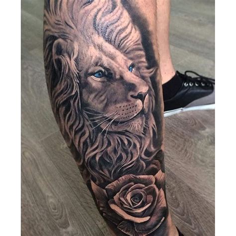 Pink color rose tattoo is also a beautiful tattoo ideas for men and women. Image Gallery: Lion and rose tattoos - Tattoo Maze