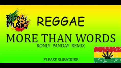 more than words reggae ronly panday remix youtube