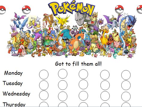 Pokemon Reward Chart Teaching Resources