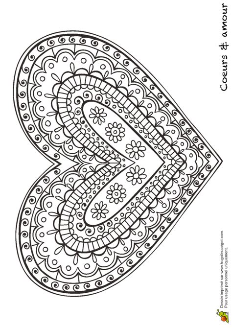 Mandela hart kleurplaat / bloemen mandala met hart. Coloriage Mandala Cœur & Amour