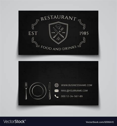 Restaurant Business Card Template Royalty Free Vector Image