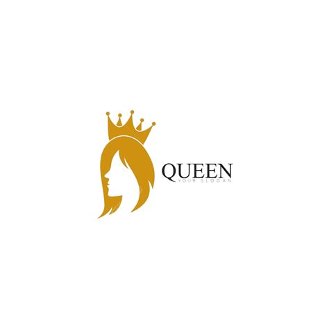 Vector Illustration Of Crowned Beauty Queen In Golden Template Logo