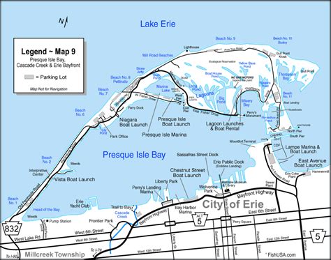 Presque Isle Beach Map Map Of South America