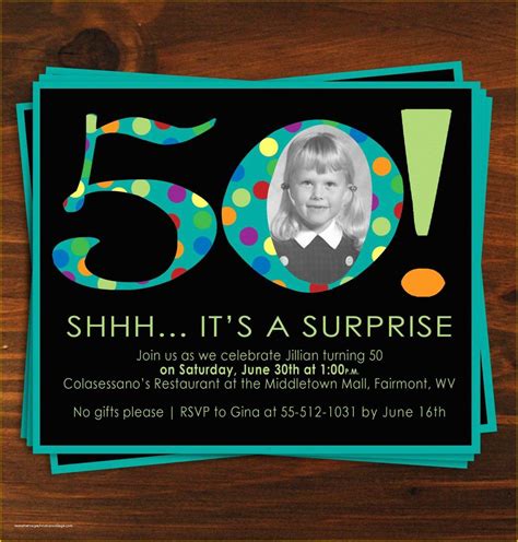 Free Surprise 50th Birthday Party Invitations Templates Of Black And