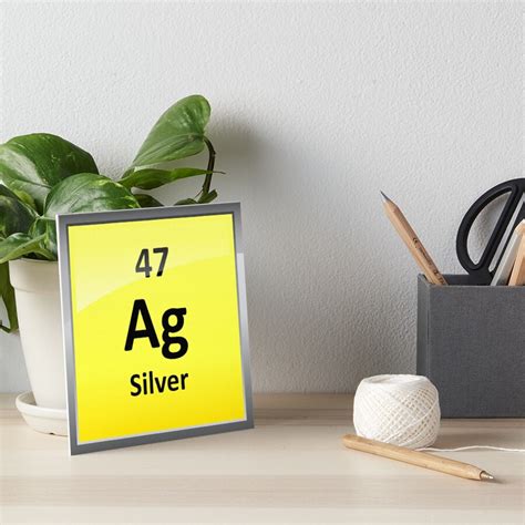 Silver Element Symbol Periodic Table Art Boards By Sciencenotes